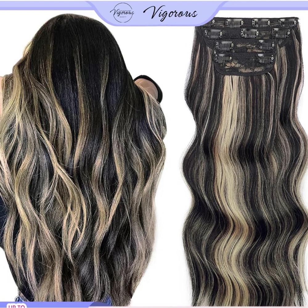 4PCS Vigorous Clip in Hair Extensions